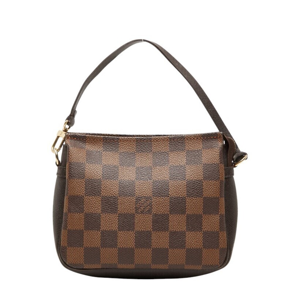 Louis Vuitton Damier Trouse Makeup Accessory Pouch Clutch Handbag Brown Leather